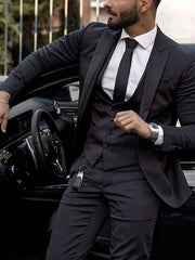 Single-Breasted Two-Button Tailored Fit 3-Piece Wedding Suit For Men