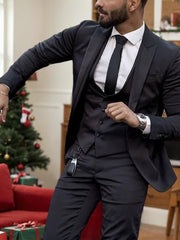 Single-Breasted Two-Button Tailored Fit 3-Piece Wedding Suit For Men