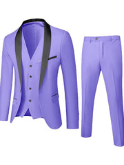 Single-Button One-Breasted Three-Piece Wedding Suit For Men Standard Fit