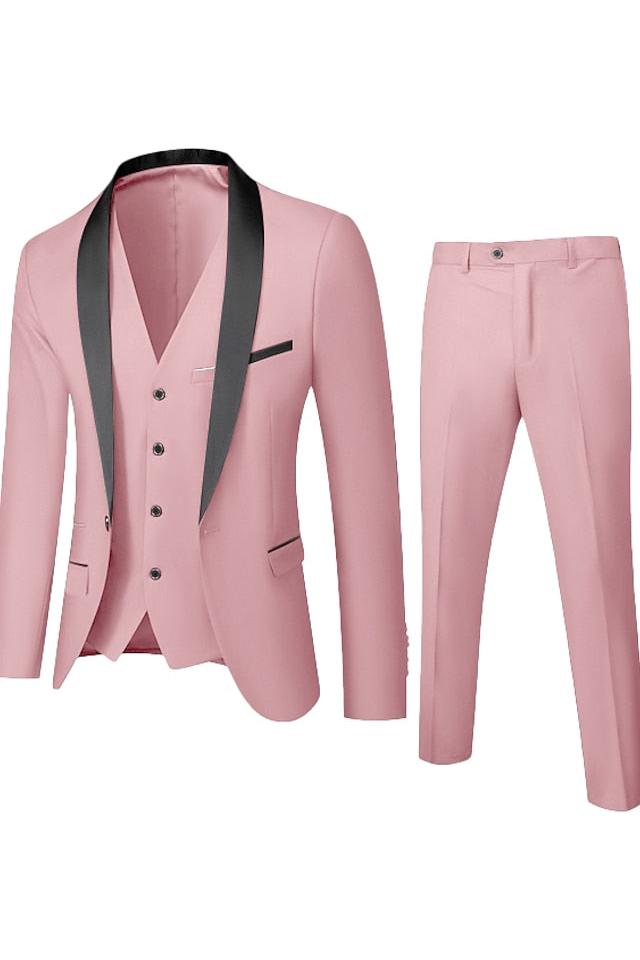 Single-Button One-Breasted Three-Piece Wedding Suit For Men Standard Fit