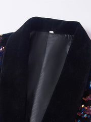 Single-Button Sequin Blazer For Men In Regular Fit