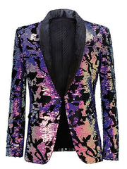 Single-Button Sequin Blazer For Men In Regular Fit