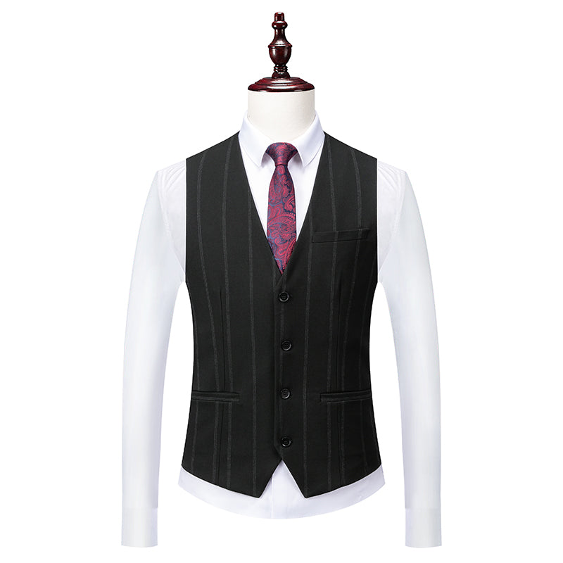 Single-Button Striped Wedding Suit For Men Tailored Fit In Three Pieces