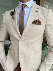 Single-Button Tailored Blazer Jacket For Men
