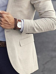 Single-Button Tailored Blazer Jacket For Men