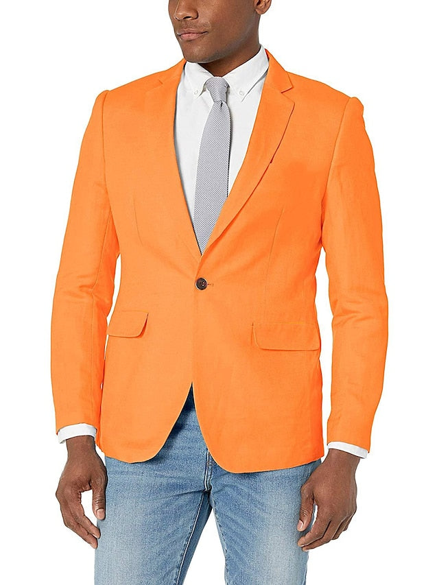 Single-Button Tailored Blazer Jacket For Men