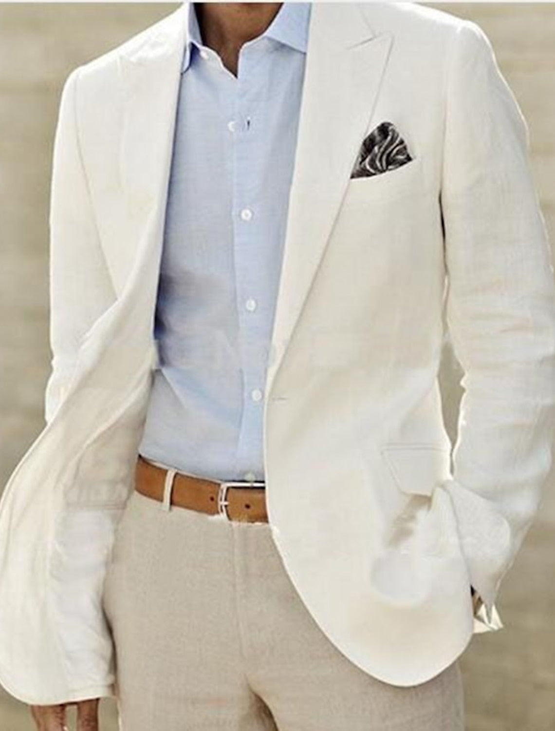 Single-Button Tailored Blazer Jacket For Men