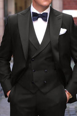Single-Button Tailored Fit 3-Piece Wedding Suit For Men
