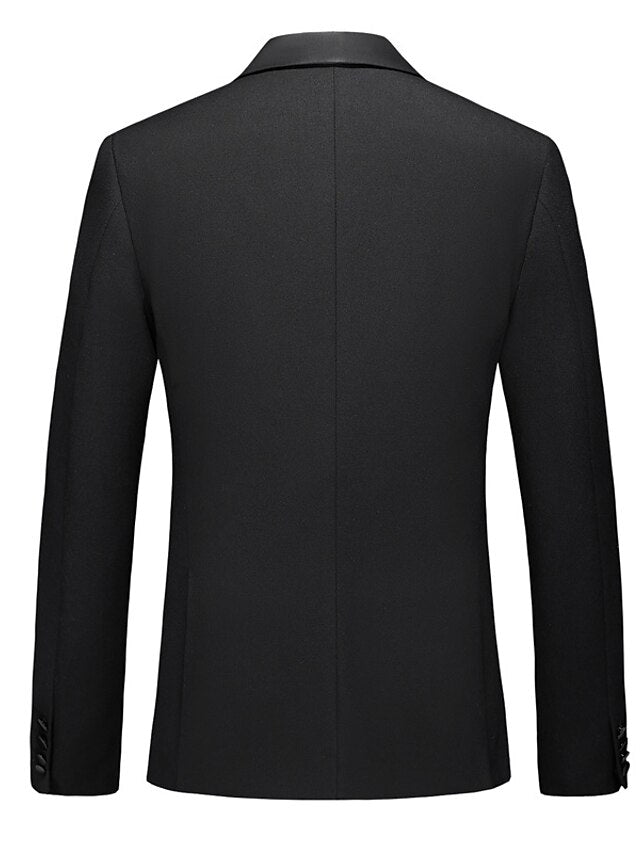 Single-Button Tailored Fit Three-Piece Wedding Suit For Men