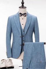 Single-Button Tailored Men's 3-Piece Wedding Suit In A Fitted Style