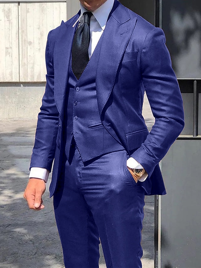 Single-Button Tailored Men's Wedding Suit In Three Pieces