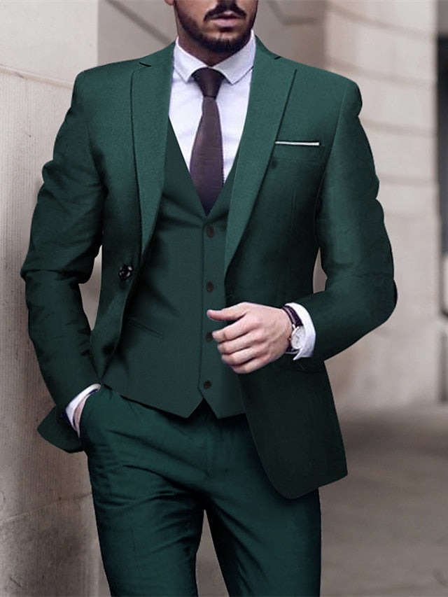 Single-Button Tailored Men's Wedding Suit In Three Pieces