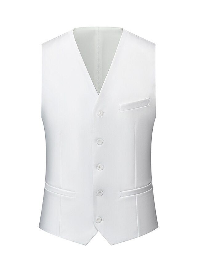 Single-Button Three-Piece Wedding Suit For Men In Standard Fit