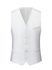 Single-Button Three-Piece Wedding Suit For Men In Standard Fit