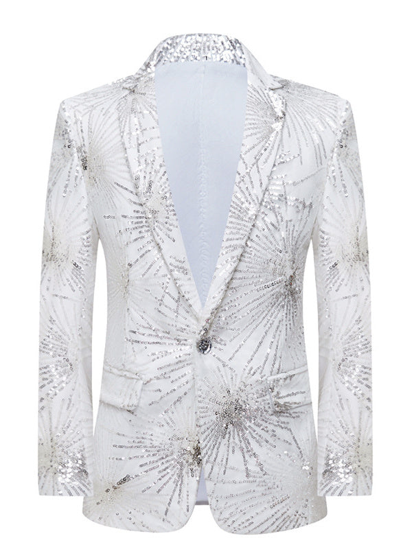 Single-Button Wedding Suit For Men In Tailored Fit With Long Polyester Sleeves