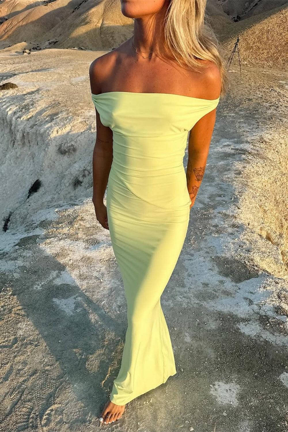 Off the Shoulder Mermaid Silhouette Prom Dress Formal Evening Gown