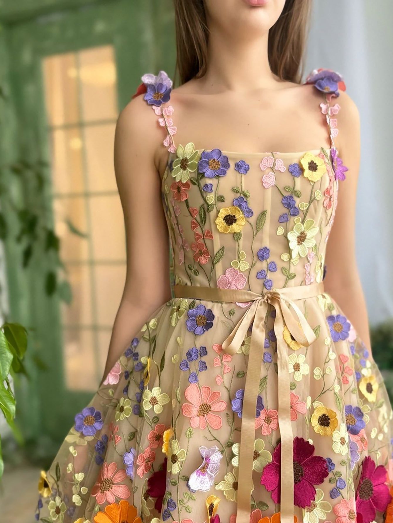 Sophie Homecoming Dress Pretty A Line Floral With 3D FlowersShort Party Cocktail Dress