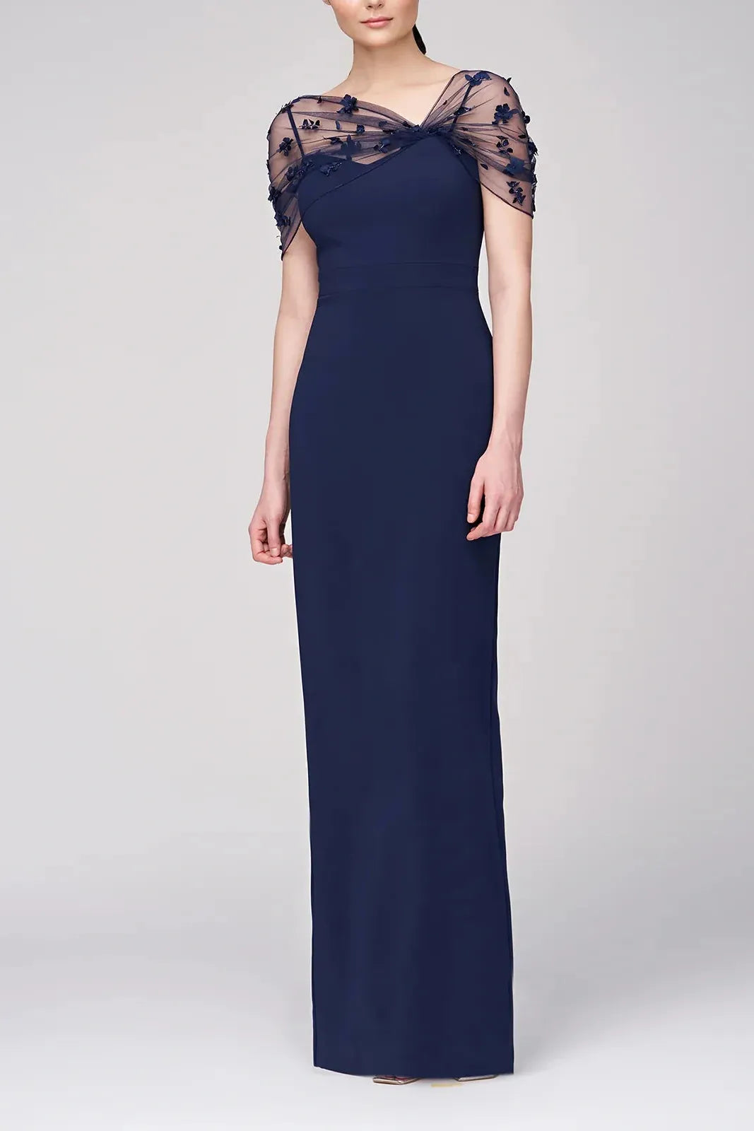 Spaghetti Strap Sleeveless Floor-Length Mother of the Bride Gown with Watteau Train