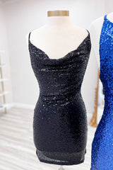 Spaghetti Straps Golden Homecoming Dress Bodycon Short Prom Dress with Sequin