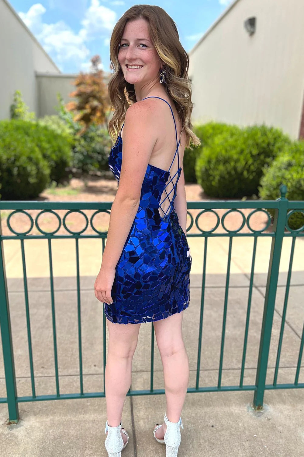 Sparkly Homecoming Dress Royal Blue Sequin Bodycon Fitting Short Party Cocktail Dress