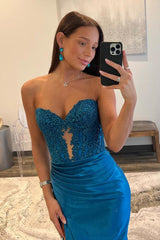 Strapless Prom Dress Mermaid Long Evening Dress