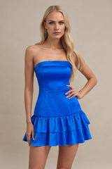 Strapless Satin Short Homecoming Dress
