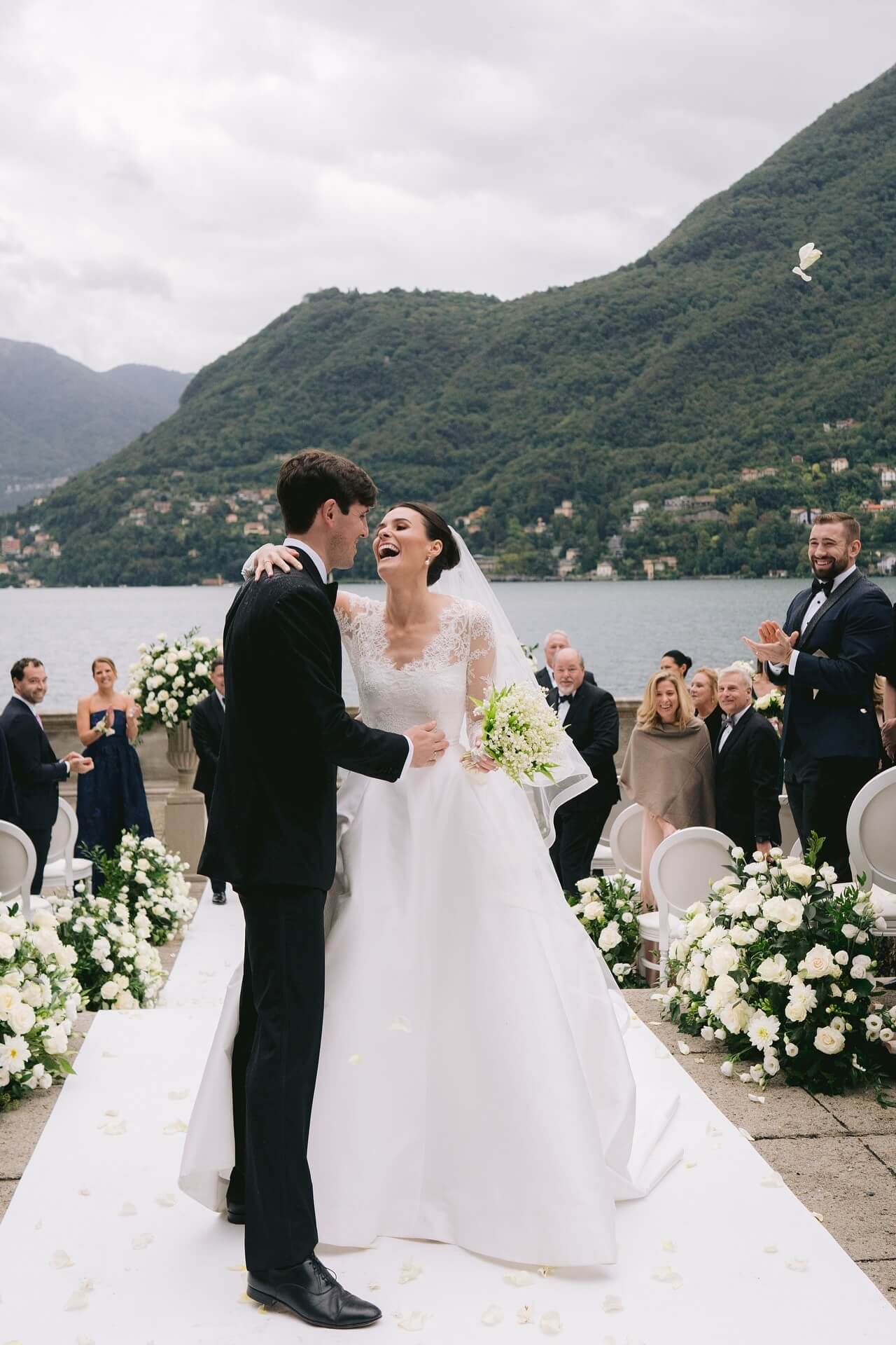 Strapless Satin Wedding Dress A Line Sleeveless Bridal Gown with Detachable Lace Top