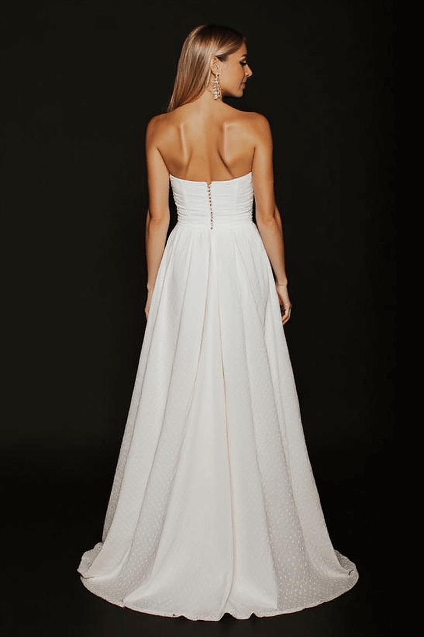 Dressystars Women Wedding Dress Strapless Bridal Dress With Train Dressystars Women Wedding Dress Strapless Bridal Dress With Train