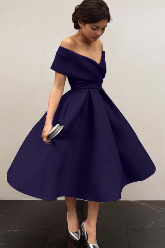 Stunning Sky Blue Homecoming Dress Off the Shoulder Sleeveless A Line Short Cocktail Dress
