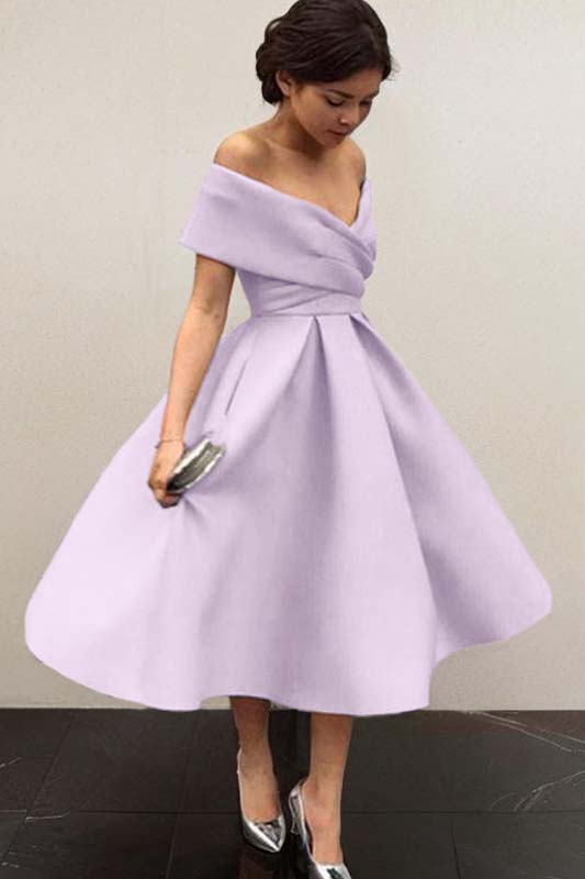 Stunning Sky Blue Homecoming Dress Off the Shoulder Sleeveless A Line Short Cocktail Dress