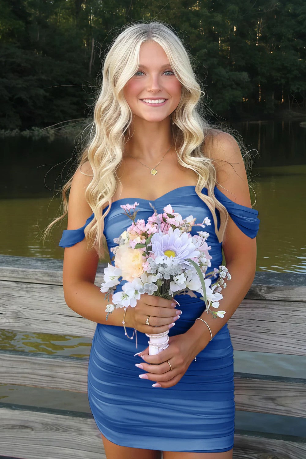 Stylish Sheath Off the Shoulder Pink Short Homecoming Dress with Ruched