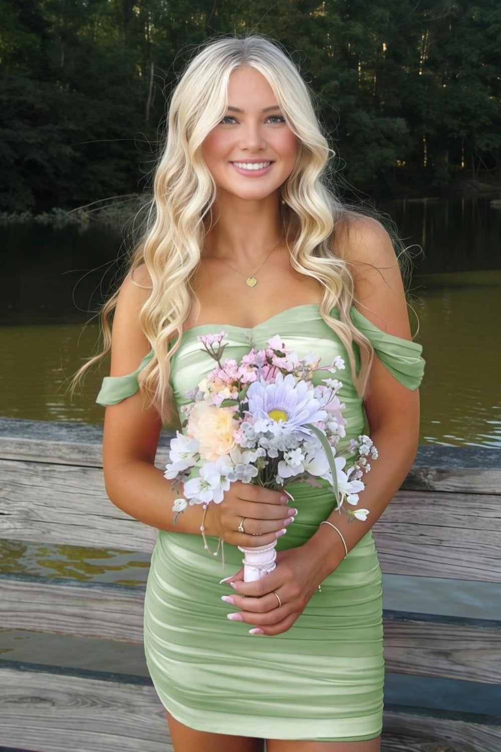 Stylish Sheath Off the Shoulder Pink Short Homecoming Dress with Ruched