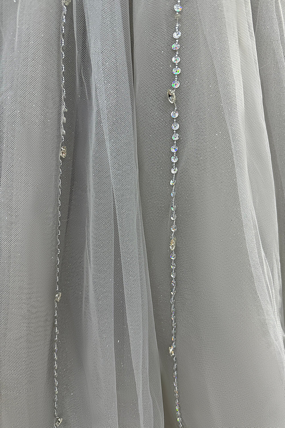 Sweetheart Corset Dress A Line Grey Tulle Prom Dress with Beadings and Rhinestones