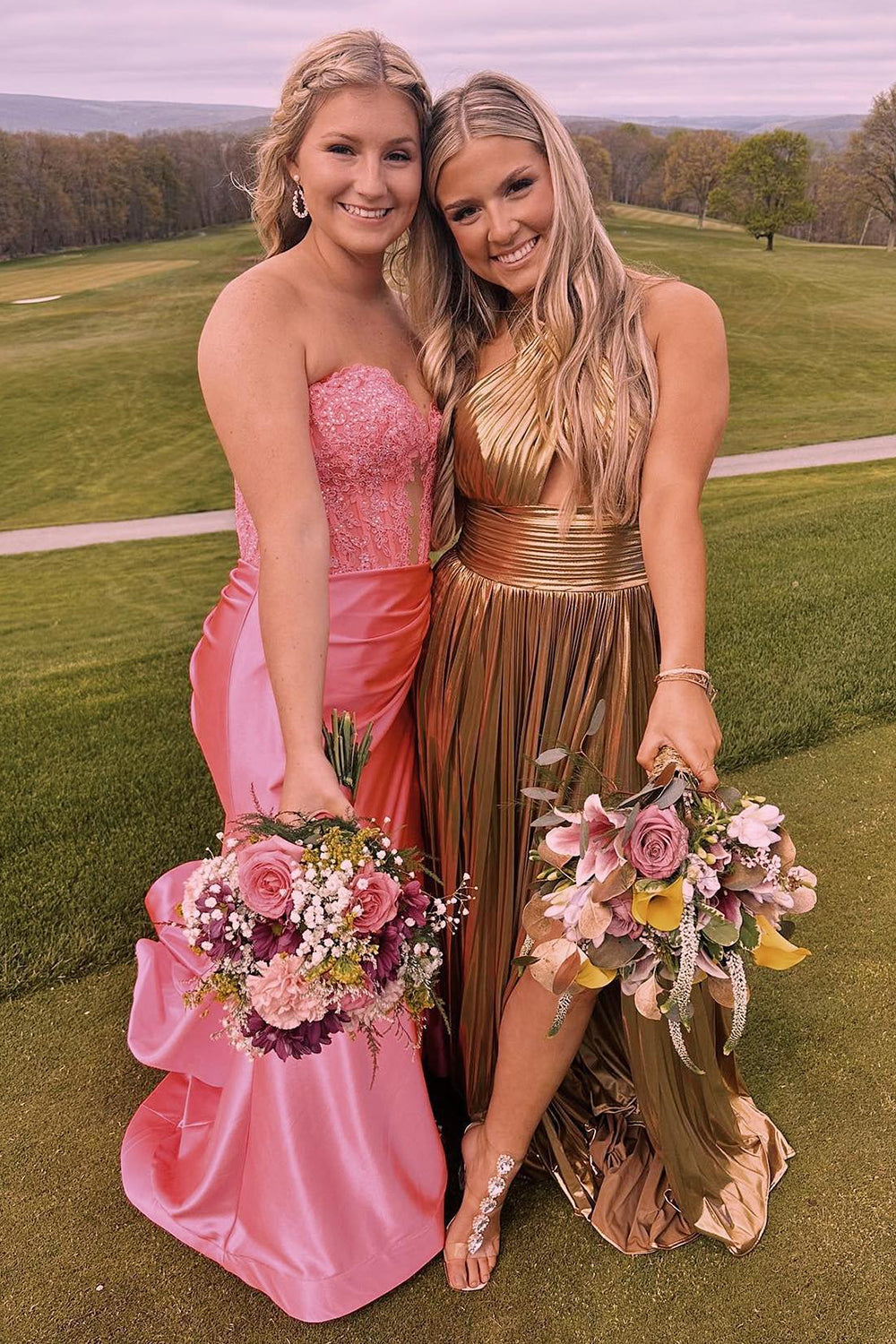 Sweetheart Fuchsia Prom Dress Mermaid Corset Long Evening Dress with Slit