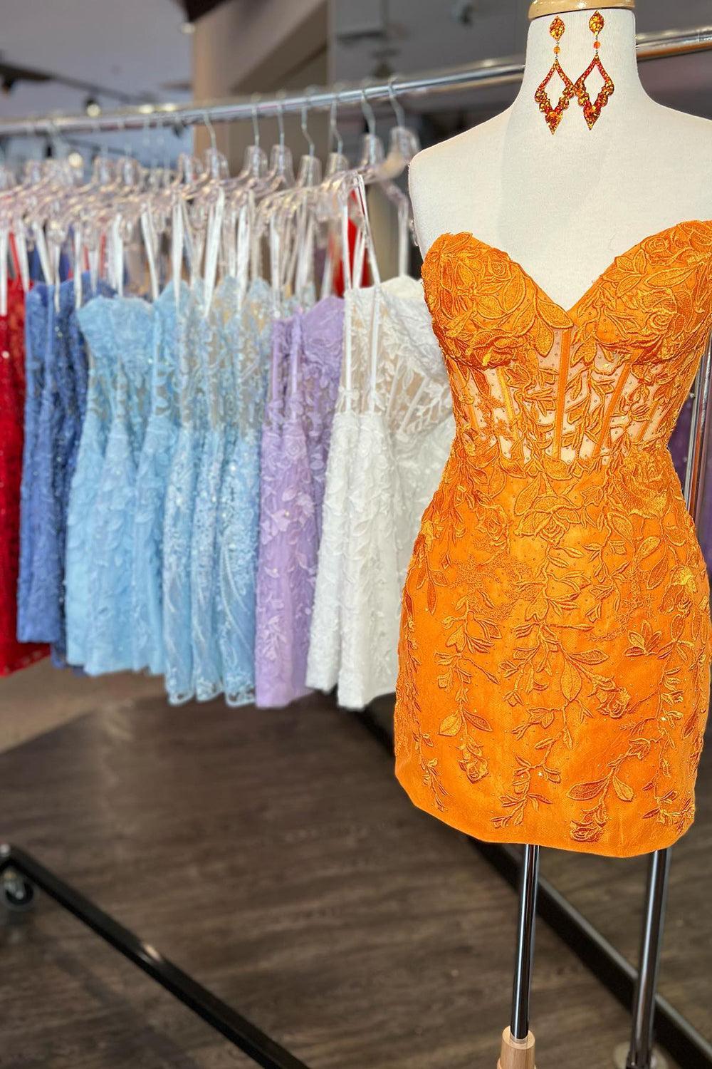 Sweetheart Neck Homecoming Dress Appliqued Short Party Cocktail Dress