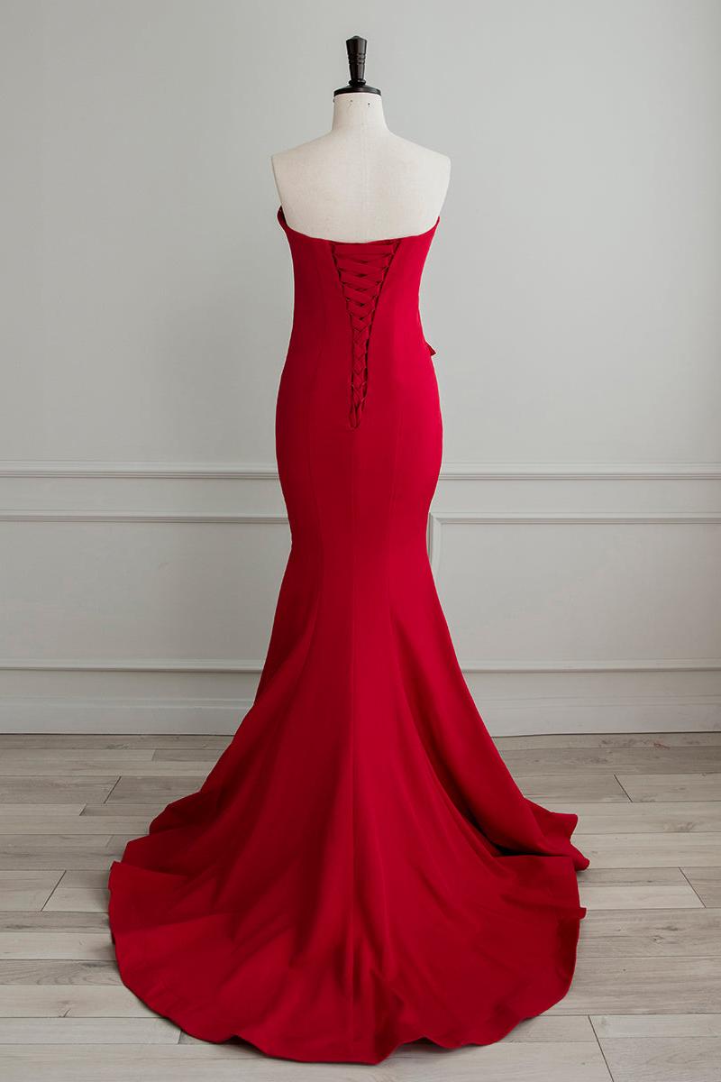 Sweetheart Neck Prom Dress Mermaid Burgundy Long Formal Evening Dress