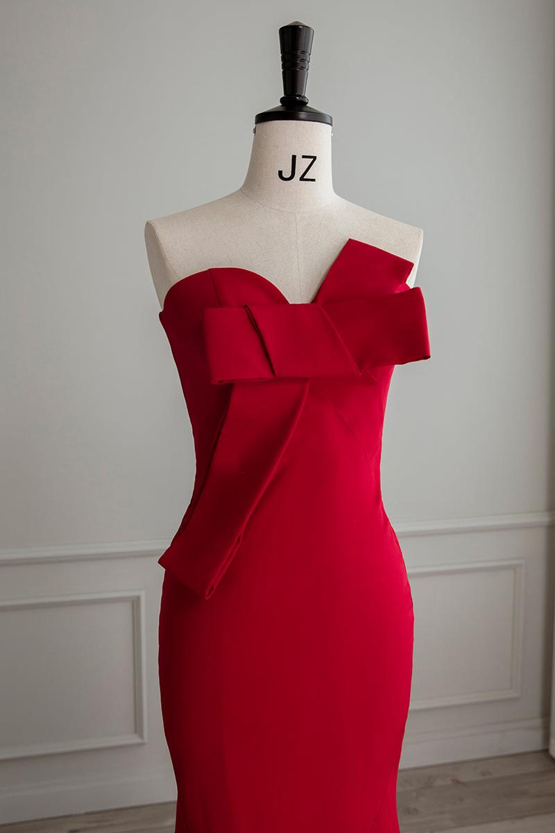 Sweetheart Neck Prom Dress Mermaid Burgundy Long Formal Evening Dress