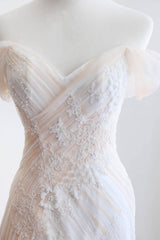 Sweetheart Neck Prom Dress Tulle Lace Appliques Mermaid Long Evening Dress