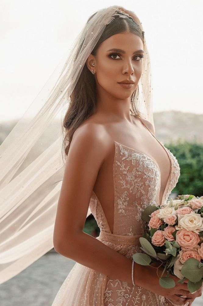 Sweetheart Wedding Dress Lace Appliques Mermaid Bridal Dress With Panel Train