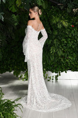 Dressystars Sweetheart Beach Wedding Dress Long Sleeve Lace Sheath/Column Bridal Gown