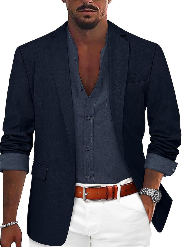 Tailored Fit Single-Button Casual Blazer For Men