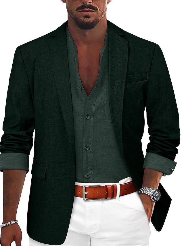 Tailored Fit Single-Button Casual Blazer For Men