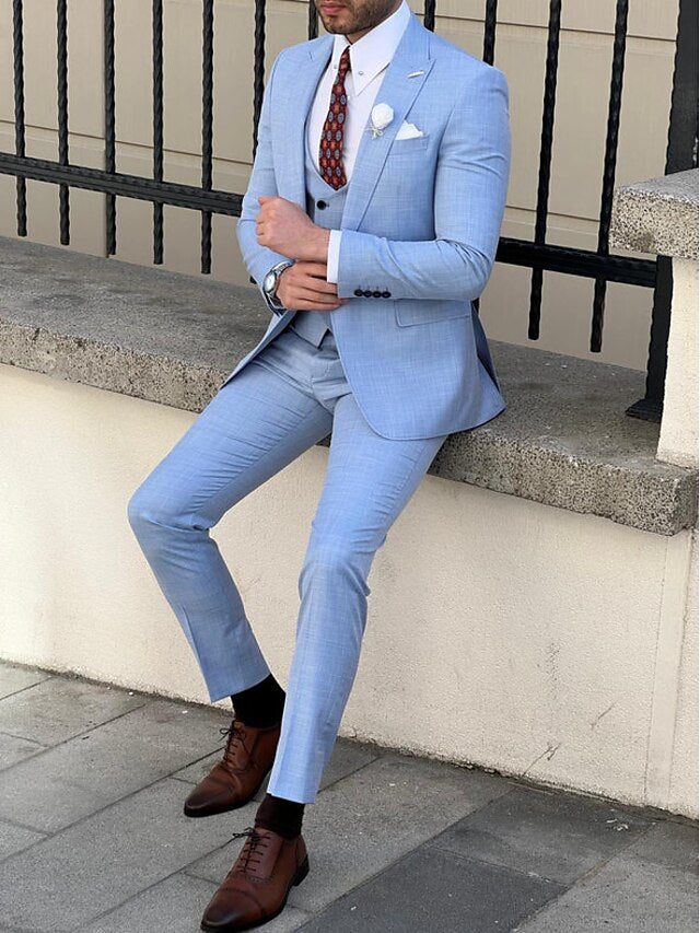 Three-Piece Men's Wedding Suit In Tailored Fit With Single Breast And Two Buttons