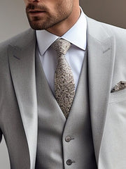 Three-Piece Wedding Suit For Men In Tailored Fit With Single Breast And Two Buttons