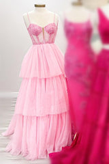 Tiered Prom Dress Ruffle Sequin Embroidery Corset Long Prom Gown Evening Dress