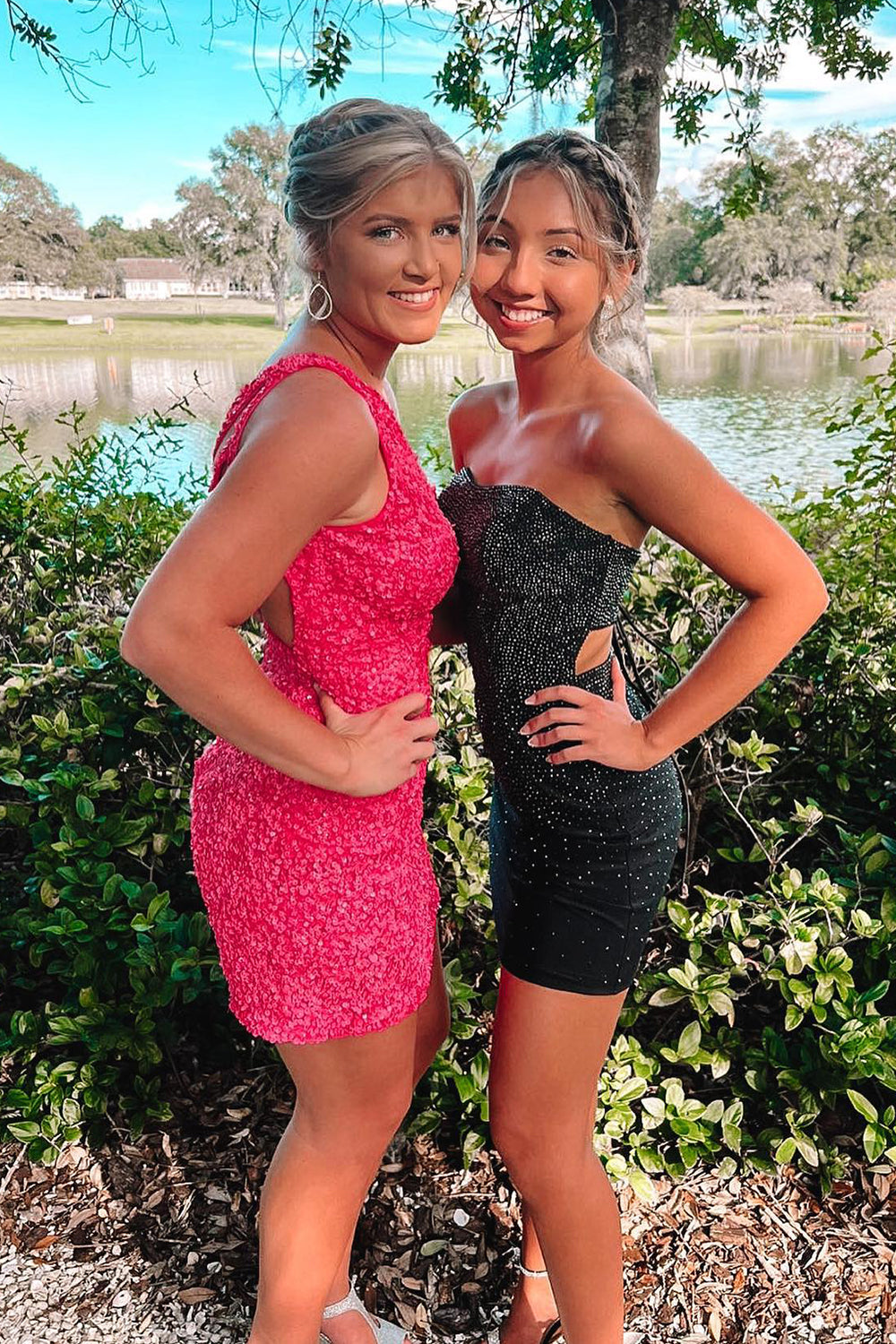 Tight Yellow Homecoming Dresses Open Back Sequin Cocktail Dresses