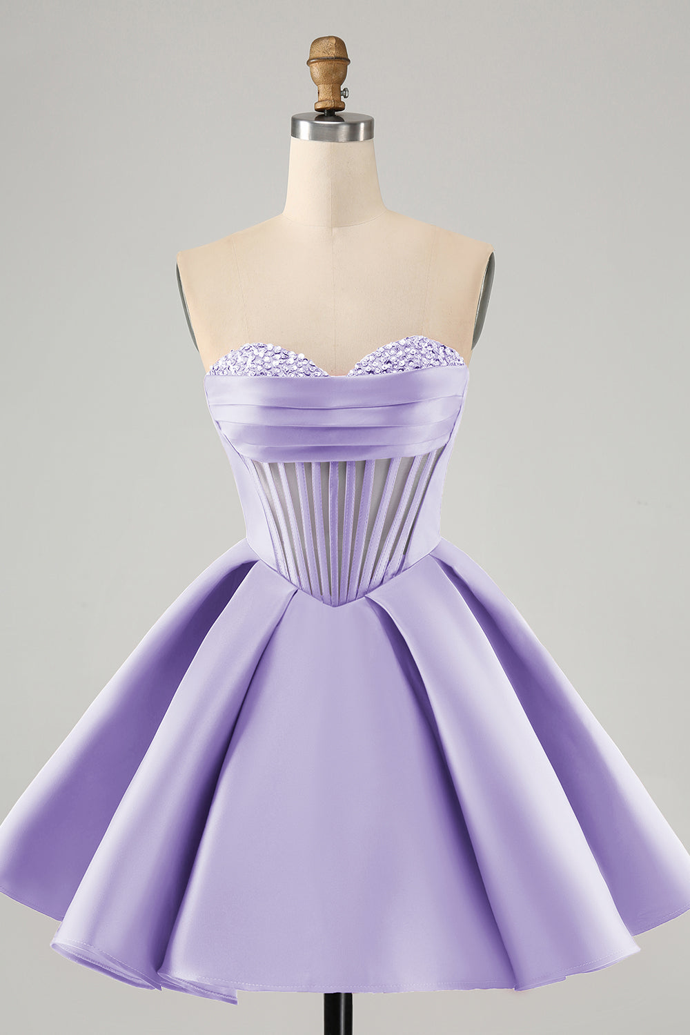Trendy Fuchsia Homecoming Dresses Corset A Line Strapless Short Cocktail Dresses with Beadings