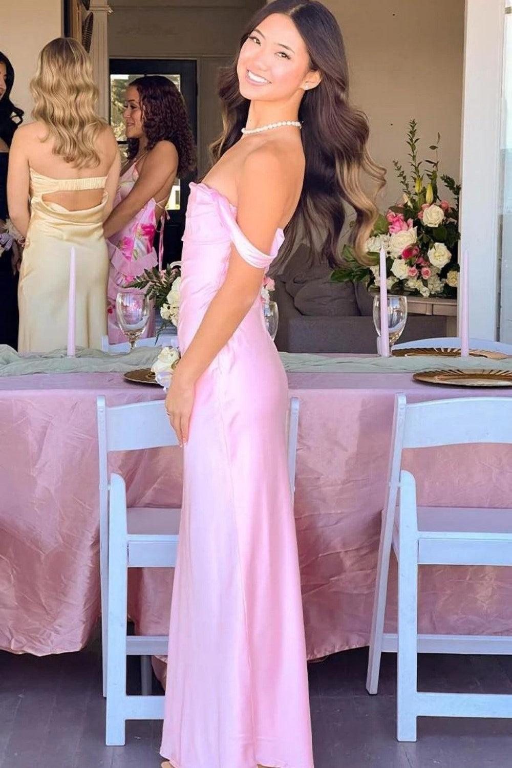 Dressystars Trendy Sheath Off The Shoulder Lilac Prom Dress With Ruched Formal Evening Gown