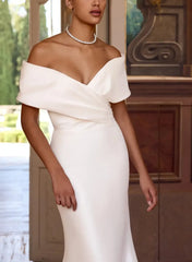 Trumpet Mermaid Sweetheart Sleeveless Court Train Wedding Dress