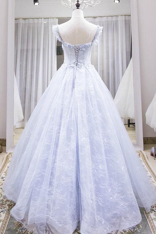 Tulle Prom Dress Lace Long Evening Dress